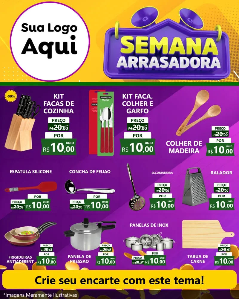 Modelo de Rede Social para Feed Instagram com o tema Semana Arrasadora para Utilidades Domésticas