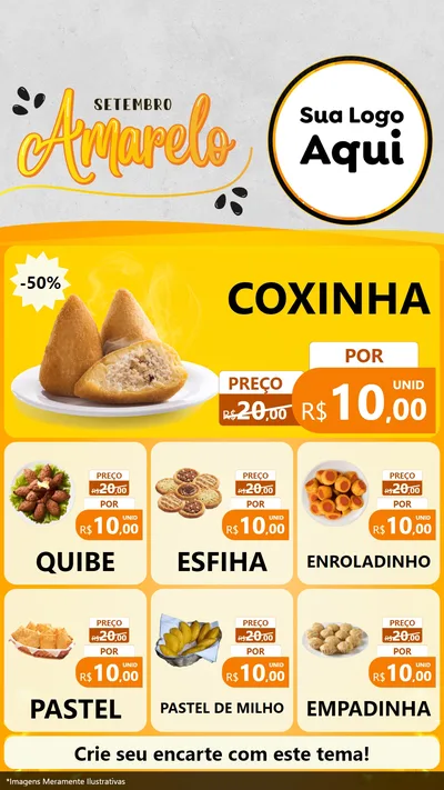 Modelo de Rede Social para Stories com o tema Setembro Amarelo para Salgadaria