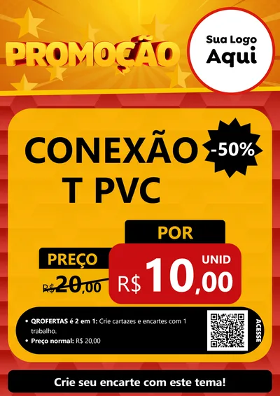 Modelo de Cartaz para Cartaz A4 Vertical com o tema Promoção para Tubos e conexões