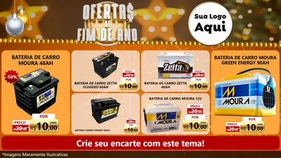 Modelo de TV para TV Horizontal com o tema Ofertas de Fim de Ano para Baterias Elétricas