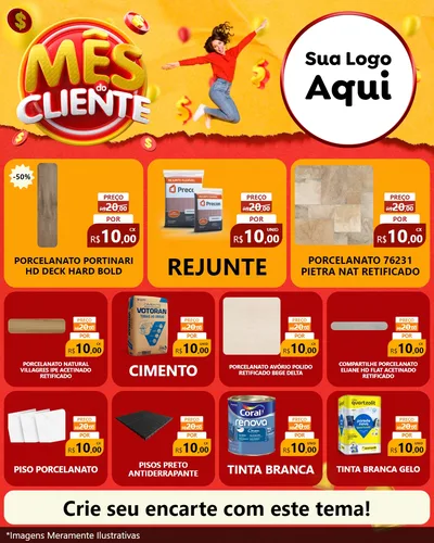 Modelo de Rede Social para Feed Instagram com o tema Mês do Cliente para Pisos e revestimentos