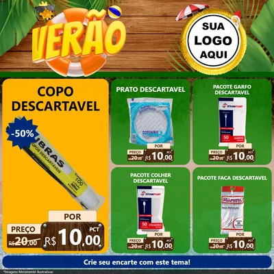 Modelo de Rede Social para Feed Facebook com o tema Verão para Embalagens