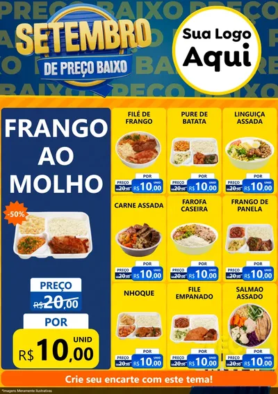 Modelo de Encarte para Encarte A4 Vertical com o tema Setembro De Preço Baixo para Restaurante