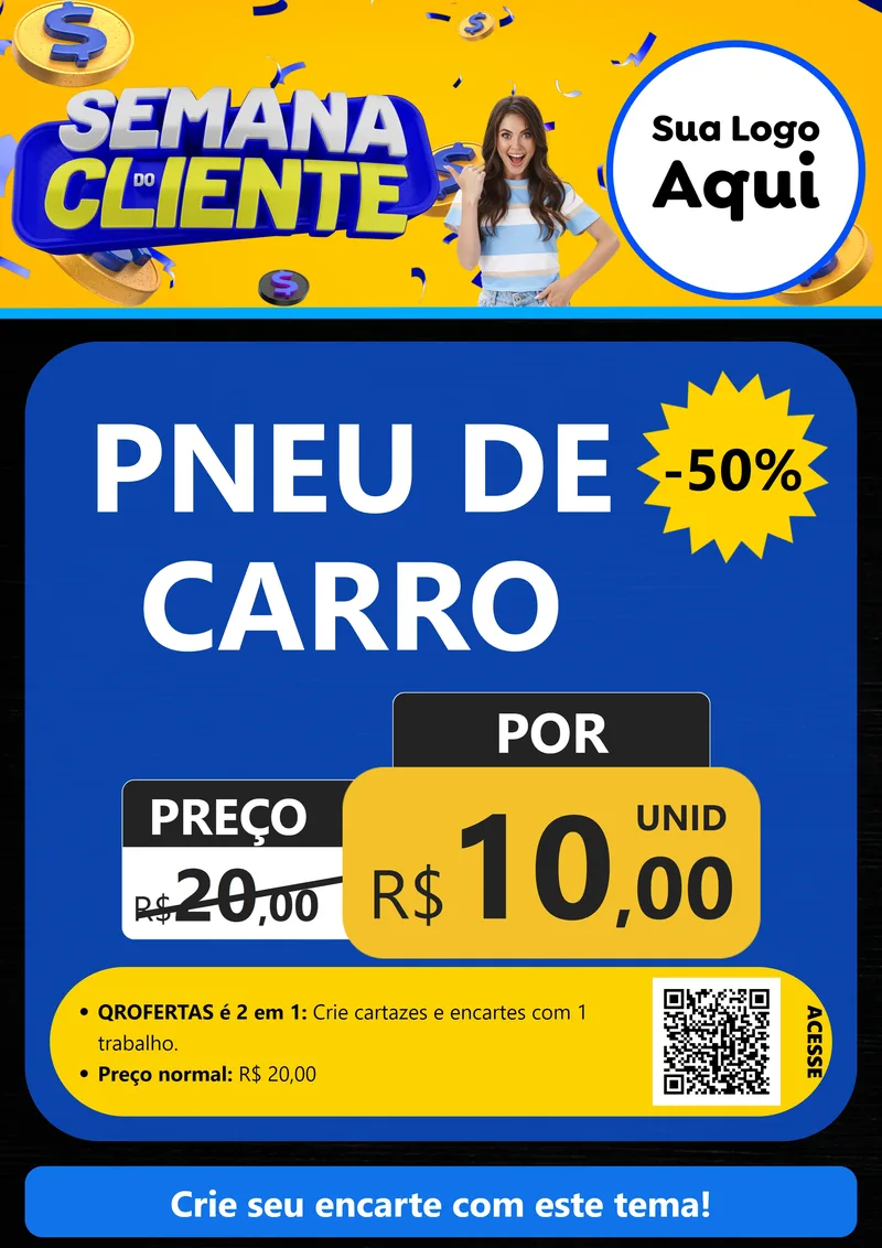 Modelo de Cartaz para Cartaz A4 Vertical com o tema Semana do Cliente para Auto peças