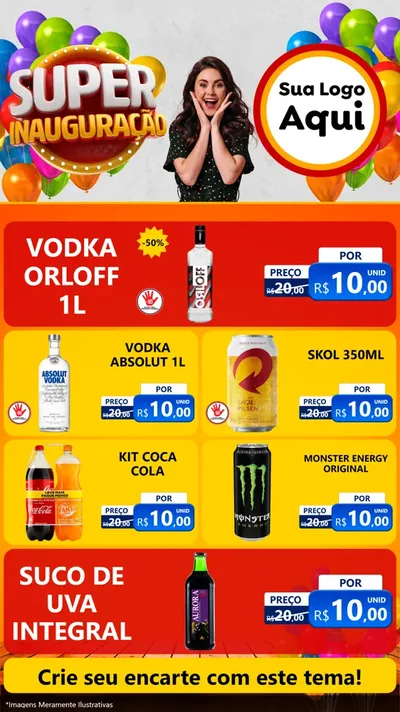 Modelo de TV para TV Vertical com o tema Super Inauguração para Distribuidora de bebidas
