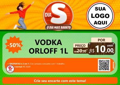Modelo de Cartaz para Cartaz A4 Horizontal com o tema Dia S - O Dia Mais Barato para Distribuidora de bebidas