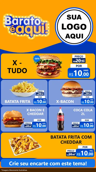 Modelo de TV para TV Vertical com o tema Barato é aqui para Hamburgueria