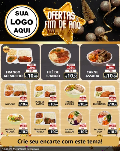 Modelo de Rede Social para Feed Instagram com o tema Ofertas de Fim de Ano para Restaurante