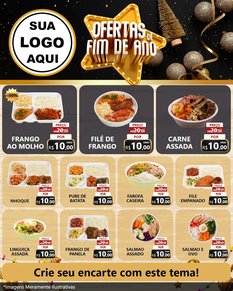 Modelo de Rede Social para Feed Instagram com o tema Ofertas de Fim de Ano para Restaurante