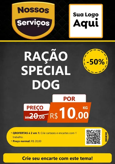 Modelo de Cartaz para Cartaz A4 Vertical com o tema Nossos Serviços para Pet Shop