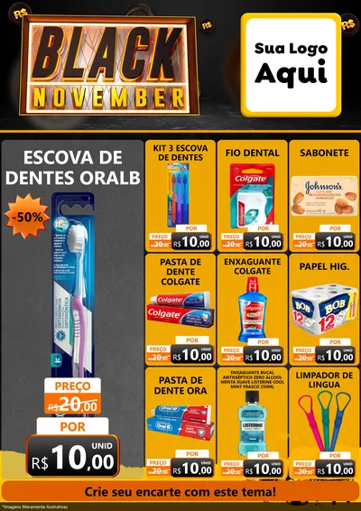 Modelo de Encarte para Encarte A4 Vertical com o tema Black November para Higiene Pessoal