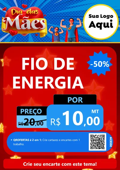 Modelo de Cartaz para Cartaz A4 Vertical com o tema Dia das Mães para Materiais Elétricos