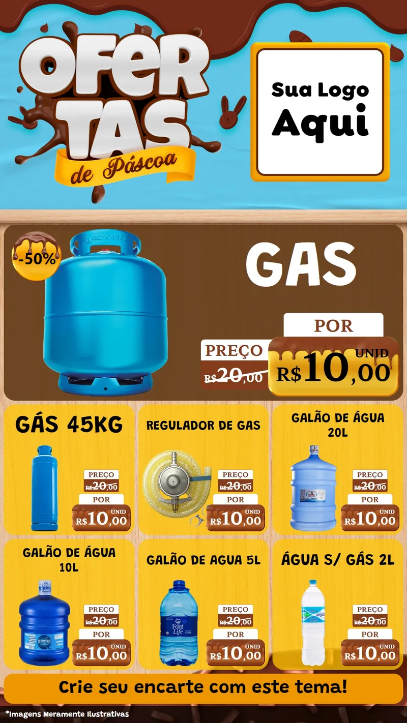 Modelo de Rede Social para Stories com o tema Ofertas de Páscoa para Água e gás