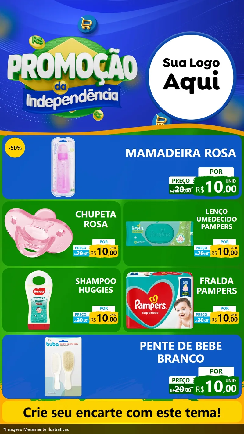Modelo de TV para TV Vertical com o tema Promoção da Independência para Bebês