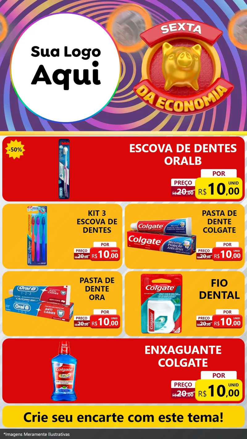 Modelo de TV para TV Vertical com o tema Sexta da Economia para Higiene Pessoal