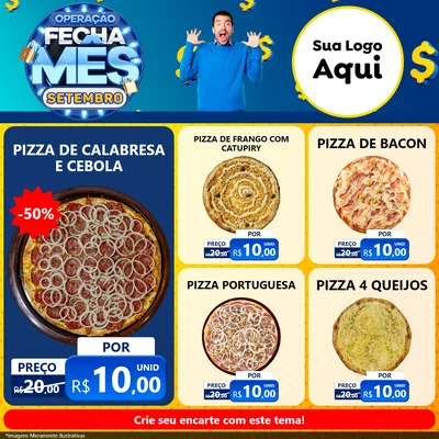 Modelo de Rede Social para Feed Facebook com o tema Operação Fecha Mês Setembro para Pizzaria