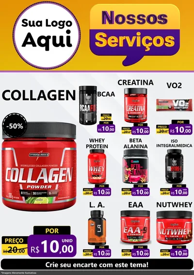 Modelo de Encarte para Encarte A4 Vertical com o tema Nossos Serviços para Suplementos alimentares