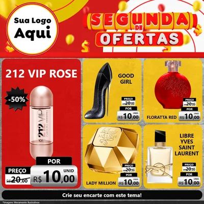 Modelo de Rede Social para Feed Facebook com o tema Segunda de Ofertas para Perfumes