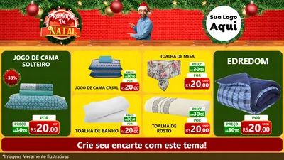 Modelo de TV para TV Horizontal com o tema Promoção de Natal para Cama, Mesa e Banho