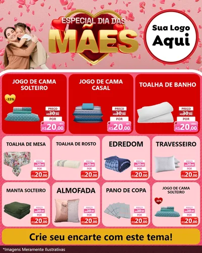 Modelo de Rede Social para Feed Instagram com o tema Especial Dia Das Mães para Cama, Mesa e Banho