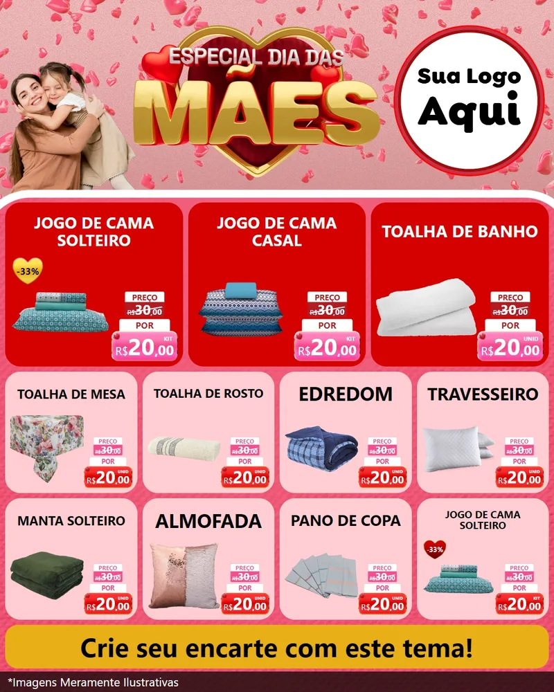 Modelo de Rede Social para Feed Instagram com o tema Especial Dia Das Mães para Cama, Mesa e Banho