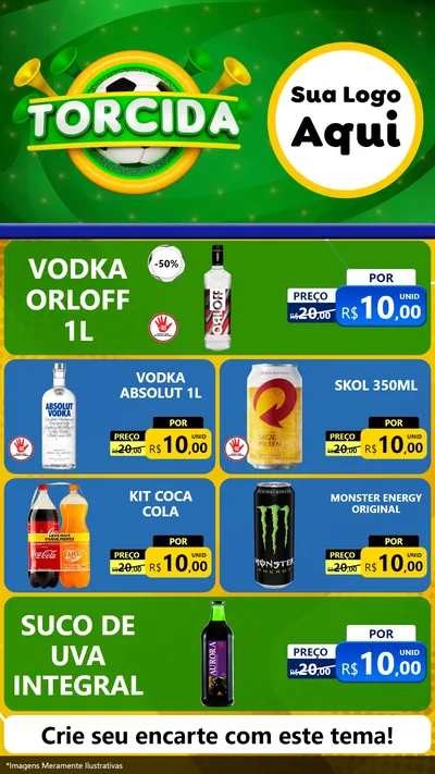 Modelo de TV para TV Vertical com o tema Torcida para Distribuidora de bebidas