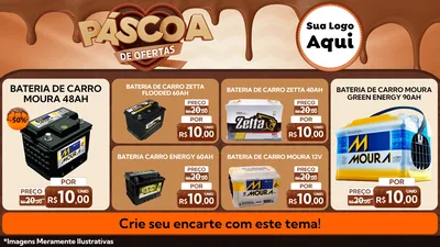 Modelo de TV para TV Horizontal com o tema Páscoa de Ofertas para Baterias Elétricas