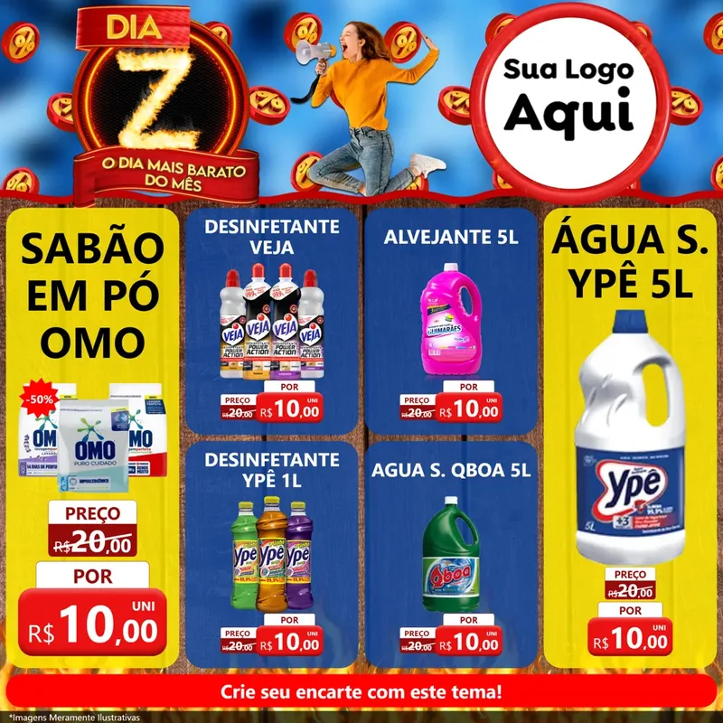 Modelo de Rede Social para Feed Facebook com o tema Dia Z - O Dia Mais Barato Do Mês para Produtos de Limpeza