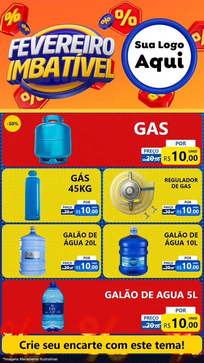 Modelo de TV para TV Vertical com o tema Fevereiro Imbatível para Água e gás