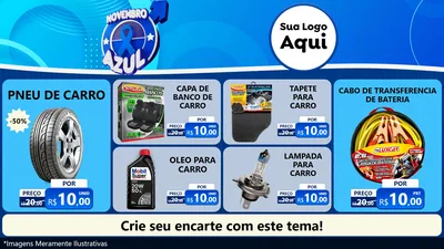 Modelo de TV para TV Horizontal com o tema Novembro Azul para Auto peças