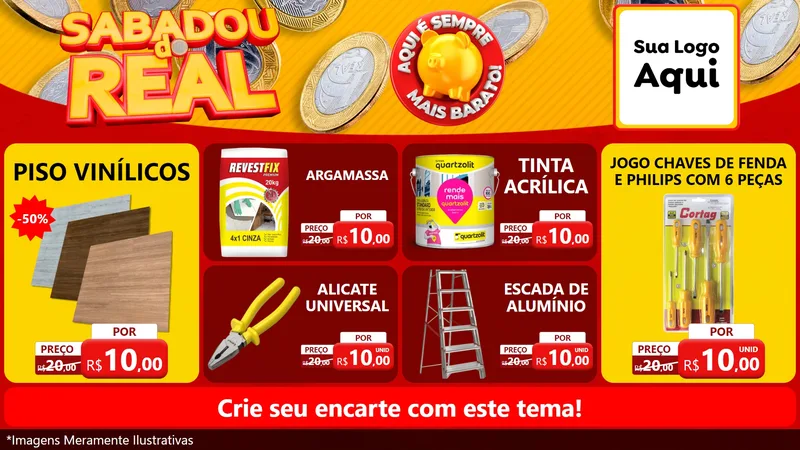 Modelo de TV para TV Horizontal com o tema Sabadou do Real para Material para Construção