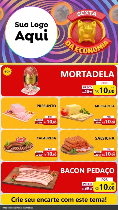 Modelo de TV para TV Vertical com o tema Sexta da Economia para Frios e Laticínios