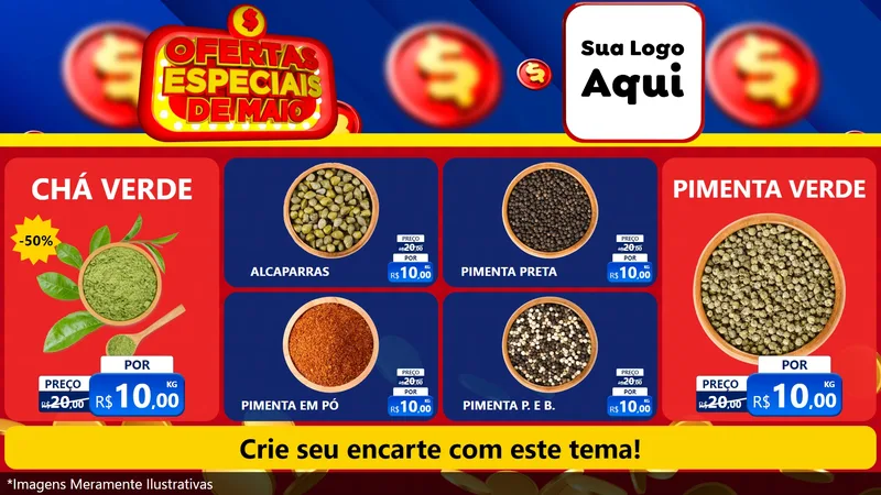 Modelo de TV para TV Horizontal com o tema Ofertas Especiais de Maio para Produtos Naturais
