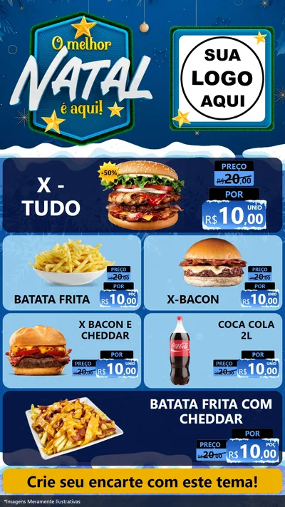 Modelo de TV para TV Vertical com o tema O Melhor Natal É Aqui! para Hamburgueria