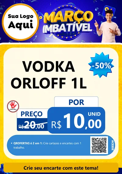 Modelo de Cartaz para Cartaz A4 Vertical com o tema Março Imbatível para Distribuidora de bebidas