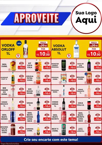 Modelo de Encarte para Encarte A4 Vertical com o tema Aproveite para Distribuidora de bebidas