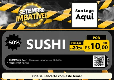 Modelo de Cartaz para Cartaz A4 Horizontal com o tema Setembro Imbatível para Comida japonesa