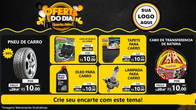 Modelo de TV para TV Horizontal com o tema Oferta do Dia - Quarta Feira! para Auto peças