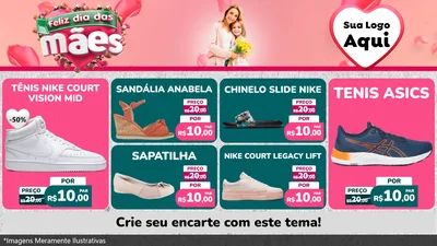 Modelo de TV para TV Horizontal com o tema Feliz Dia das Mães para Calçados