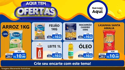 Modelo de TV para TV Horizontal com o tema Aqui Tem Ofertas para Supermercado