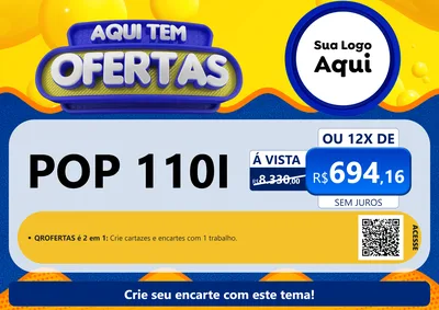Modelo de Cartaz para Cartaz A4 Horizontal com o tema Aqui Tem Ofertas para Concessionaria de Motos