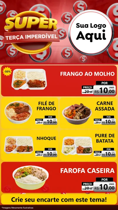 Modelo de TV para TV Vertical com o tema Super Terça Imperdível para Restaurante
