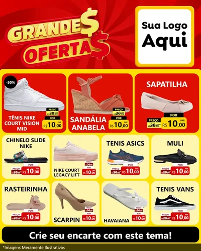 Modelo de Rede Social para Feed Instagram com o tema Grandes Ofertas para Calçados