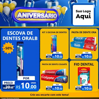 Modelo de Rede Social para Feed Facebook com o tema Aniversário para Higiene Pessoal