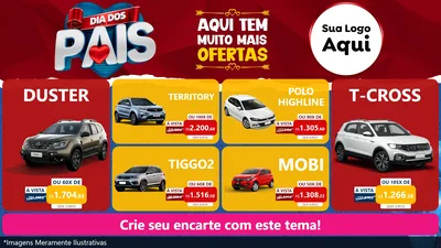 Modelo de TV para TV Horizontal com o tema Dia dos Pais para Concessionaria de Carros