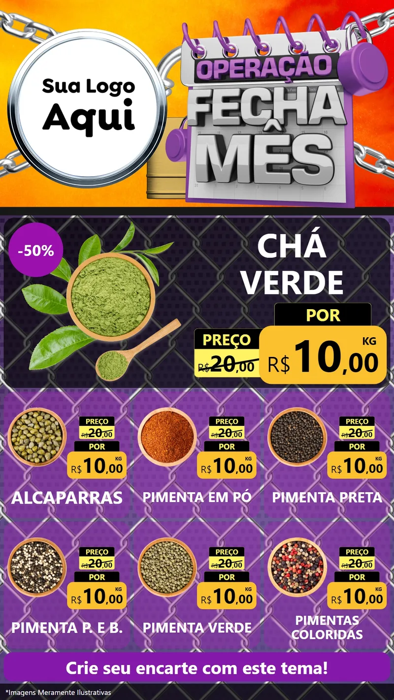 Modelo de Rede Social para Stories com o tema Operação Fecha Mês para Produtos Naturais