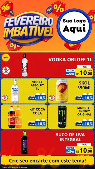 Modelo de TV para TV Vertical com o tema Fevereiro Imbatível para Distribuidora de bebidas