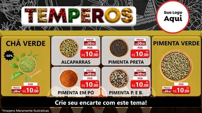 Modelo de TV para TV Horizontal com o tema Temperos para Produtos Naturais
