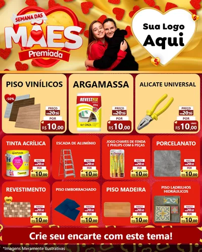Modelo de Rede Social para Feed Instagram com o tema Semana das Mães Premiada para Material para Construção