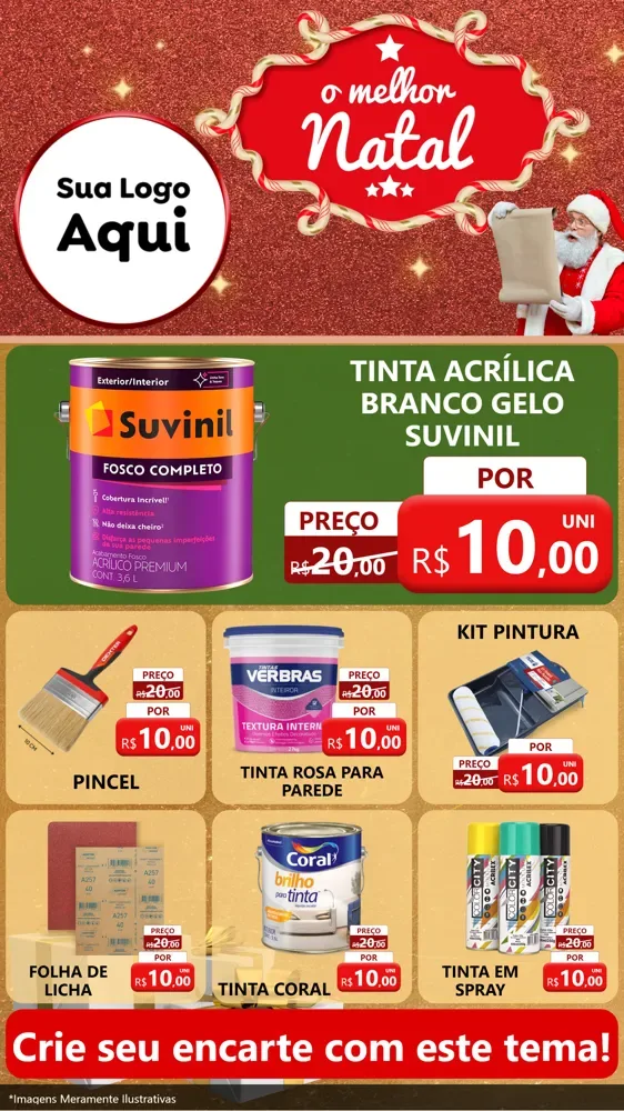 Modelo de Rede Social para Stories com o tema O Melhor Natal para Tintas e Ferramentas
